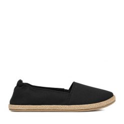 Espadryle JENNY. Czarne espadryle damskie Jenny, bez wzorów, bez obcasa, bez zapięcia. Za 59.99 zł.