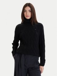 Tommy Hilfiger Golf WW0WW46791 Czarny Regular Fit. Czarne swetry damskie Tommy Hilfiger, xxs, bez wzorów, z wełny, bez kołnierzyka, bez ramiączek, bez kaptura. Za 649.99 zł.