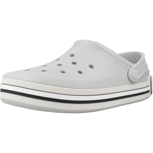 Buty do chodzenia unisex Crocs Off Court Logo Clog. Szare klapki damskie Crocs, bez wzorów, z materiału, do pływania. Za 341.00 zł.
