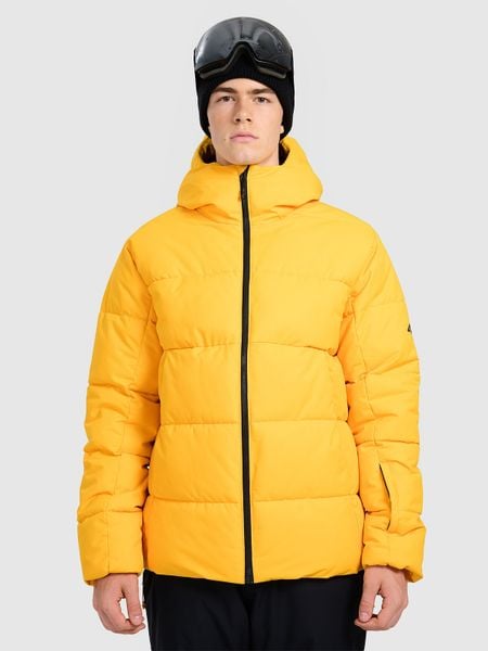 4F Kurtka narciarska membrana 5000 męska - pomarańczowa S. Brązowe kurtki snowboardowe męskie 4f, m, bez wzorów, bez kaptura, narciarskie. Za 499.99 zł.