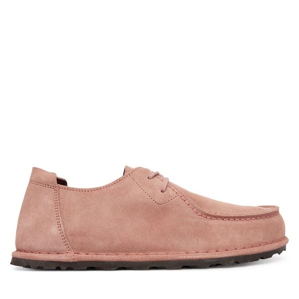 Półbuty Birkenstock. Czerwone półbuty damskie Birkenstock, bez wzorów, bez obcasa, na płaskiej podeszwie, bez zapięcia. Za 571.99 zł.