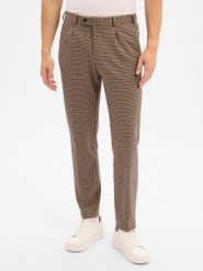 Finshley & Harding London spodnie garniturowe - Hudson Mężczyźni Regular Fit Sztuczne włókno brązowy|beżowy, 50. Brązowe eleganckie spodnie męskie Finshley & Harding London, m, bez wzorów, z włókna. Za 359.95 zł.