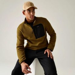 Męska bluza polarowa Frankie Borg Half Zip. Brązowe bluzy męskie Regatta, m, bez wzorów, z materiału, bez kaptura. Za 182.50 zł.