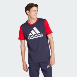 Essentials Single Jersey Big Logo Tee. Czerwone koszulki sportowe męskie Adidas, m, bez wzorów, z bawełny, bez kołnierzyka, bez ramiączek. Za 119.15 zł.