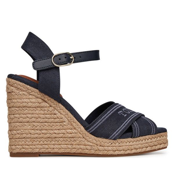 Espadryle Tommy Hilfiger. Niebieskie sandały damskie Tommy Hilfiger, bez wzorów, bez obcasa, bez zapięcia. Za 249.99 zł.