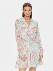 Guess Sukienka codzienna Vanessa W4GK42 WDW82 Błękitny Regular Fit. Niebieskie sukienki damskie Guess, na co dzień, l, z aplikacjami, z syntetyku, bez kołnierzyka, bez ramiączek, proste. Za 599.99 zł.