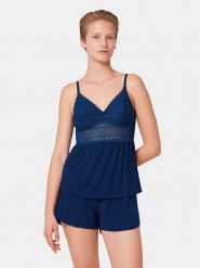 Triumph Piżama Aura Spotlight 10218289 Niebieski Regular Fit. Niebieskie piżamy damskie Triumph, bez wzorów, bez ramiączek. Za 119.00 zł.