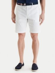 Tommy Hilfiger Szorty materiałowe Denton MW0MW42349 Biały Slim Fit. Białe szorty męskie Tommy Hilfiger, m, bez wzorów, z bawełny. Za 369.99 zł.