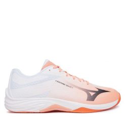 Buty halowe Mizuno. Pomarańczowe buty sportowe męskie Mizuno, bez zapięcia. Za 389.99 zł.