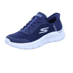 Damskie GO WALK FLEX GRAND ENTRY Slip-On Granatowy / Biały. Białe trampki i tenisówki damskie Skechers, bez wzorów, z materiału, sportowe, bez zapięcia. Za 349.99 zł.