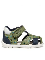 Geox Sandały B Sandal Zapito B556EC 05404 CE3F4 Zielony. Zielone sandały chłopięce Geox, ze skóry, bez zapięcia. Za 129.99 zł.