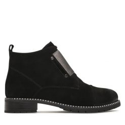 Botki Loretta Vitale. Czarne botki damskie Loretta Vitale, bez obcasa, na płaskiej podeszwie, bez zapięcia. Za 379.99 zł.