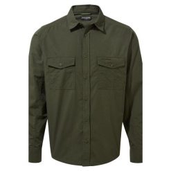 Koszula turystyczna męska Craghoppers Kiwi LS Shirt. Zielone bluzki z długim rękawem męskie Craghoppers, m, bez wzorów, bez kołnierzyka, bez ramiączek, trekkingowe. Za 228.99 zł.