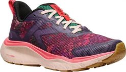 Buty damskie Keen Leiki Speed plum perfect/floral niskie. Brązowe obuwie sportowe damskie 909, bez wzorów, z materiału, trekkingowe. Za 443.99 zł.