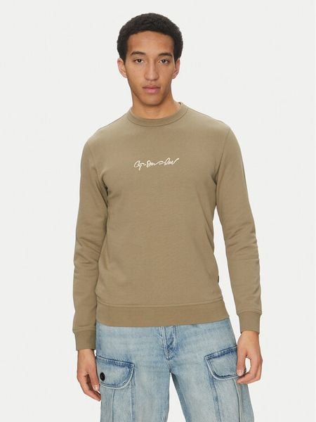 G-Star Raw Bluza G-Script D26407-D257 6057 Khaki Regular Fit. Brązowe bluzy męskie G-Star, m, bez wzorów, z bawełny, bez kaptura. Za 219.99 zł.
