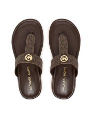 MICHAEL Michael Kors Japonki Koya Flip Flap 40R6KOFA2B Brązowy. Brązowe klapki damskie MICHAEL Michael Kors, bez wzorów, ze skóry, bez obcasa. Za 479.99 zł.