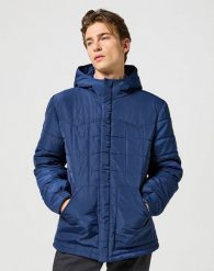 WRANGLER MESKA KURTKA TRANSITIONAL PUFFER NAVY 112357208 W4E2013678. Niebieskie kurtki męskie Wrangler, na zimę, m, bez wzorów, z dresówki, casualowe, z kapturem. Za 459.99 zł.