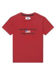 Beverly Hills Polo Club T-Shirt P-SS26B-TS0132 Czerwony Regular Fit. Czerwone t-shirty dla chłopców Beverly Hills Polo Club, bez wzorów, z bawełny, bez ramiączek. Za 119.99 zł.