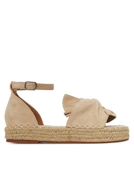 DeeZee Espadryle 8-807-1 Beżowy. Brązowe sandały damskie DeeZee, bez wzorów, z materiału, bez obcasa, bez zapięcia. Za 119.99 zł.