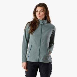 Bluza polarowa hiking damska Swedemount Lofoten Fleece wodoodporna. Zielone bluzy sportowe damskie SWEDEMOUNT, bez wzorów, z polaru, bez kaptura, narciarskie. W wyprzedaży za 185.00 zł.