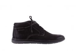 Trzewiki Bayla-081 826 Czarny, Skóra naturalna - 45. Czarne buty sportowe męskie Bayla, z nubiku, bez zapięcia. W wyprzedaży za 134.10 zł.