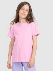 4F T-shirt regular z nadrukiem dziewczęcy - różowy 146 (10-11 lat). Czerwone t-shirty i topy dla dziewczynek 4f, bez wzorów, z bawełny, bez ramiączek. W wyprzedaży za 39.99 zł.