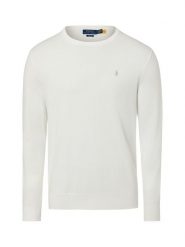 Polo Ralph Lauren Męski sweter z dzianiny Mężczyźni Bawełna (100%) biały jednolity, XL. Białe swetry przez głowę męskie Polo Ralph Lauren, m, bez wzorów, z bawełny, bez kołnierzyka. Za 819.95 zł.
