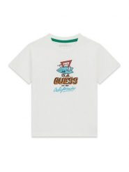 Guess T-Shirt N6GI12 K8HM4 Biały Regular Fit. Białe t-shirty dla chłopców Guess, z aplikacjami, z bawełny, bez ramiączek. Za 84.99 zł.