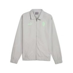 Kurtka dresowa Statement Milan AC. Szare kurtki męskie Puma, bez wzorów, z dresówki, sportowe, bez kaptura. Za 429.50 zł.