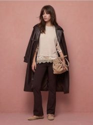 Spodnie cropped flare - brązowy. Brązowe spodnie materiałowe damskie Sinsay, l, bez wzorów. Za 39.99 zł.