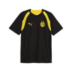 Koszulka Borussia Dortmund. Czarne koszulki sportowe męskie Puma, l, bez wzorów, z materiału, bez kołnierzyka, bez ramiączek, na fitness i siłownię. Za 246.50 zł.