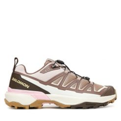 Trekkingi Salomon. Brązowe obuwie sportowe damskie Salomon, bez wzorów, trekkingowe. Za 549.99 zł.