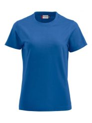 Clique Premium-T Women T-shirt z okrągłym dekoltem 100% bawełna - royal blue. Niebieskie t-shirty damskie CLIQUE, xl, bez wzorów, z bawełny, bez kołnierzyka. Za 110.07 zł.