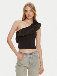 ONLY Bluzka Soffy 15320339 Czarny Regular Fit. Czarne bluzki damskie Only, l, bez wzorów, z bawełny, bez kołnierzyka, bez ramiączek. Za 49.99 zł.