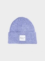 4F Czapka zimowa damska - niebieska M. Niebieskie czapki i kapelusze damskie 4f, na zimę, bez wzorów, z materiału, klasyczne. W wyprzedaży za 49.99 zł.