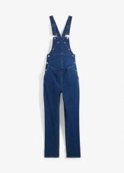 Dżinsy ciążowe ogrodniczki z regulowanym obwodem na wys. brzucha, Straight Leg. Niebieskie jeansy damskie bonprix, moda ciążowa. Za 219.99 zł.