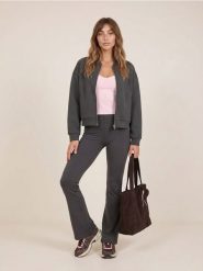 Legginsy flare z przeszyciami - szary. Szare legginsy damskie Sinsay, l, bez wzorów, na fitness i siłownię. Za 39.99 zł.