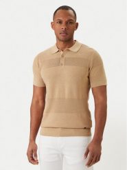 KARL LAGERFELD Polo 655009 562301 Beżowy Regular Fit. Brązowe koszulki polo męskie KARL LAGERFELD, m, bez wzorów, z bawełny, bez ramiączek. Za 669.99 zł.