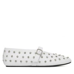 Baleriny Badura. Białe baleriny damskie Badura, bez wzorów, bez obcasa. Za 195.99 zł.