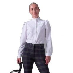 Damska koszula jeździecka z długim rękawem PS of Sweden Tindra Tuxedo. Białe koszule damskie PS OF SWEDEN, m, bez wzorów, klasyczne, bez kołnierzyka, bez ramiączek. Za 557.65 zł.