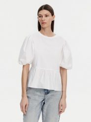 Liu Jo Bluzka WA5389 J6308 Biały Relaxed Fit. Białe bluzki damskie Liu Jo, xs, bez wzorów, z bawełny, bez kołnierzyka, bez ramiączek. Za 329.99 zł.
