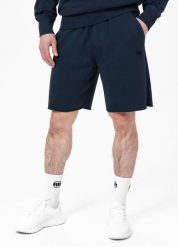 Szorty męskie Pitbull dresowe Lancaster. Niebieskie krótkie spodenki sportowe męskie PITBULL, l, bez wzorów, z bawełny, na fitness i siłownię. Za 179.00 zł.