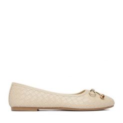 Baleriny JENNY. Brązowe baleriny damskie Jenny, bez wzorów, bez obcasa. Za 69.99 zł.