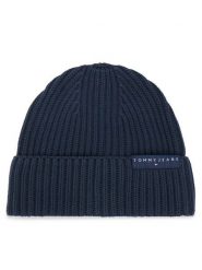 Tommy Jeans Czapka Tjm Linear Logo Beanie AM0AM14865 Granatowy. Niebieskie rękawiczki męskie Tommy Jeans, na zimę, bez wzorów, z bawełny. Za 129.99 zł.