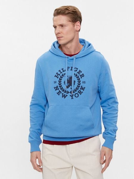 Tommy Hilfiger Bluza Big Icon MW0MW33650 Niebieski Regular Fit. Niebieskie bluzy męskie Tommy Hilfiger, l, bez wzorów, z bawełny, bez kaptura. Za 449.99 zł.