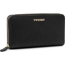 Duży Portfel Damski TWINSET - Portafoglio AA7PDY Nero 00006. Czarne portfele damskie Twinset, ze skóry. W wyprzedaży za 349.00 zł.