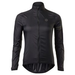 Damska kurtka rowerowa wiatroszczelna Essential czarna. Czarne kurtki damskie AGU, l, bez wzorów, z materiału, bez kaptura. Za 339.50 zł.