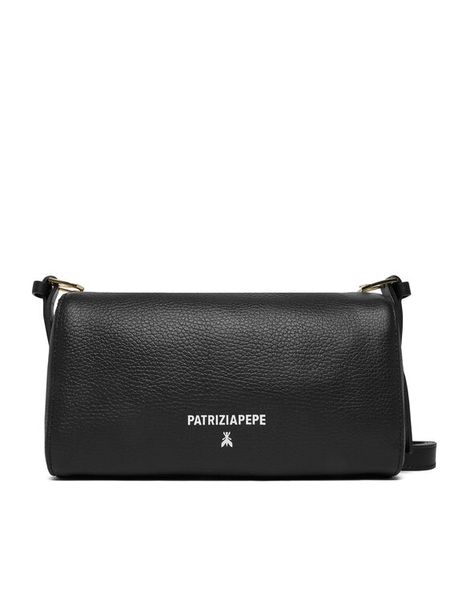 Patrizia Pepe Torebka 8B0255/L001-K103 Czarny. Czarne listonoszki damskie Patrizia Pepe, bez wzorów, ze skóry, bez dodatków. Za 1,059.00 zł.