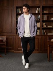 Rozpinana bluza dresowa z kapturem - szary. Szare bluzy męskie Sinsay, l, bez wzorów, z dresówki, z kapturem. Za 79.99 zł.