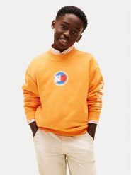 Tommy Hilfiger Bluza Smiley Flag KB0KB10258 Pomarańczowy Regular Fit. Brązowe bluzy dla chłopców Tommy Hilfiger, bez wzorów, z bawełny, bez ramiączek, bez kaptura. Za 249.99 zł.